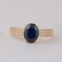 2.86 Ct Oval Sapphire 9K Gold Ring