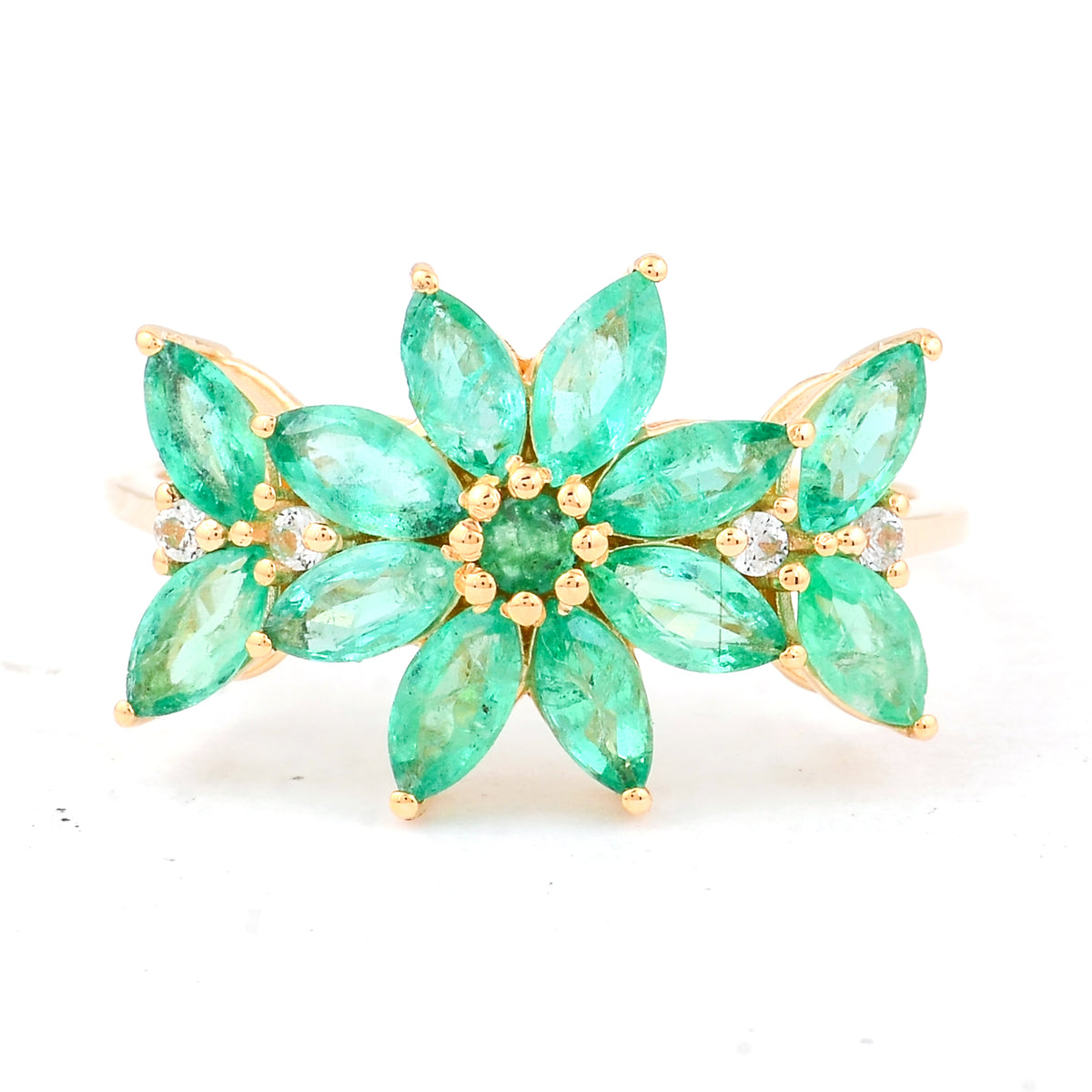 1.57 Ct Marquise Emerald 14K Gold Ring