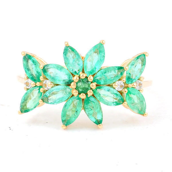 1.57 Ct Marquise Emerald 14K Gold Ring