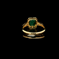 1.74 Ct Octagon Step Cut Natural Emerald 14K Gold Ring