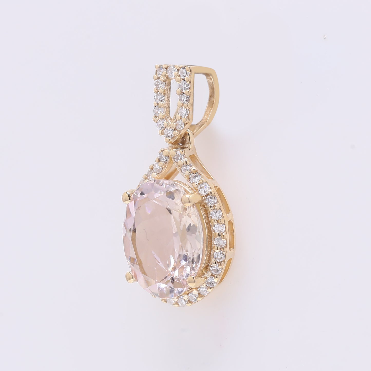 1.86 Ct Oval Mixed Cut Natural Tourmaline 14K Gold Pendant