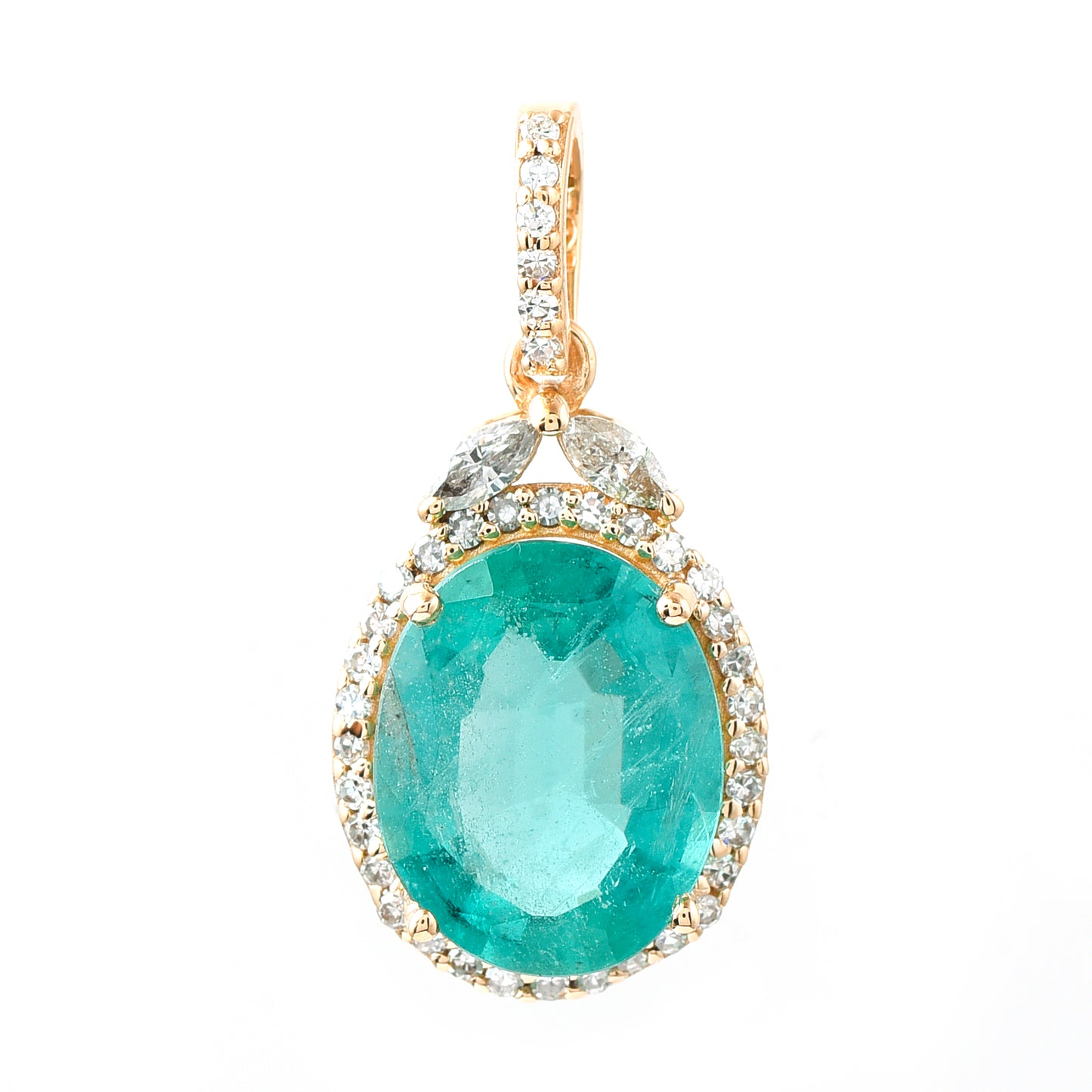 2.36 Ct Oval Emerald 14K Gold Pendant