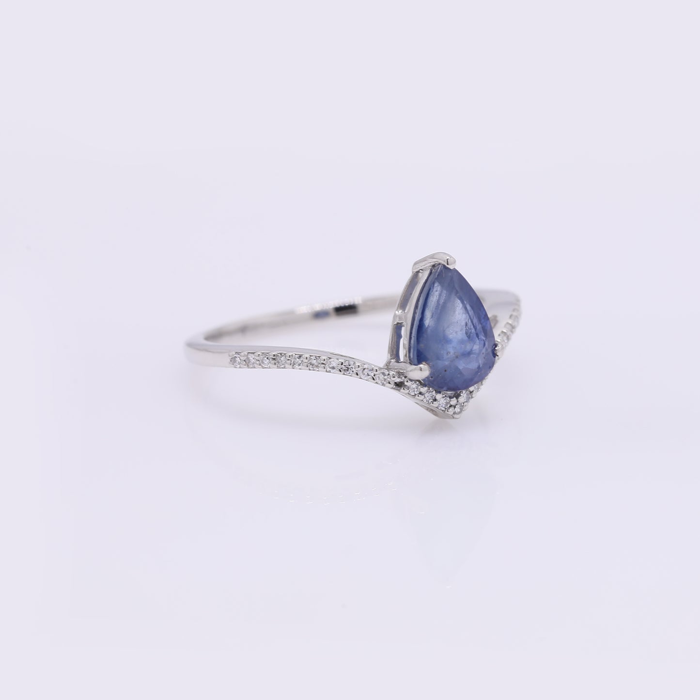 1.49 Ct Pear Mixed Cut Natural Sapphire 950 Platinum Ring
