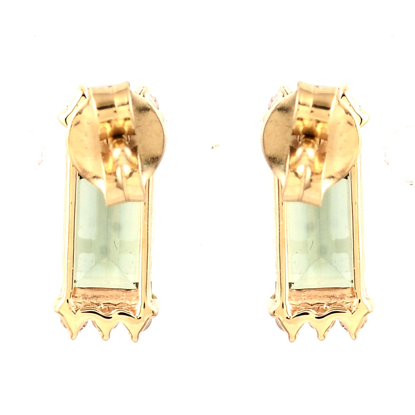 2.23 Ct Baguette Tourmaline 14K Gold Earrings