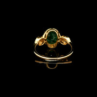 1.45 Ct Oval Mixed Cut Natural Emerald 14K Gold Ring