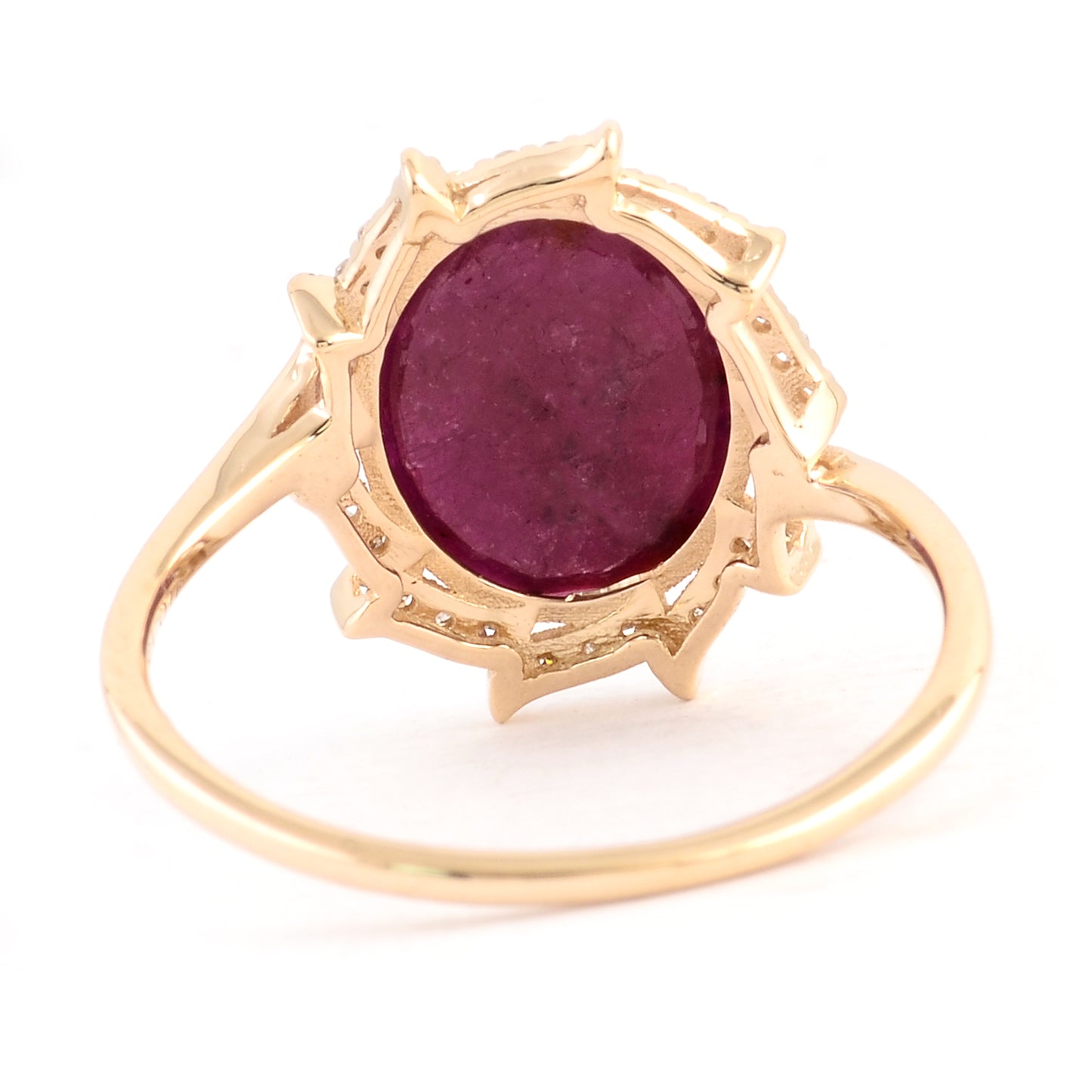 2.56 Ct Oval Mixed Cut Natural Corundum Ruby 14K Gold Ring