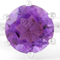 2.59 Ct Round Amethyst 925 Sterling Silver Ring