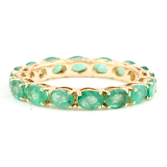 2.4 Carat Oval Mixed Cut Natural Beryl Emerald 14K Gold Ring