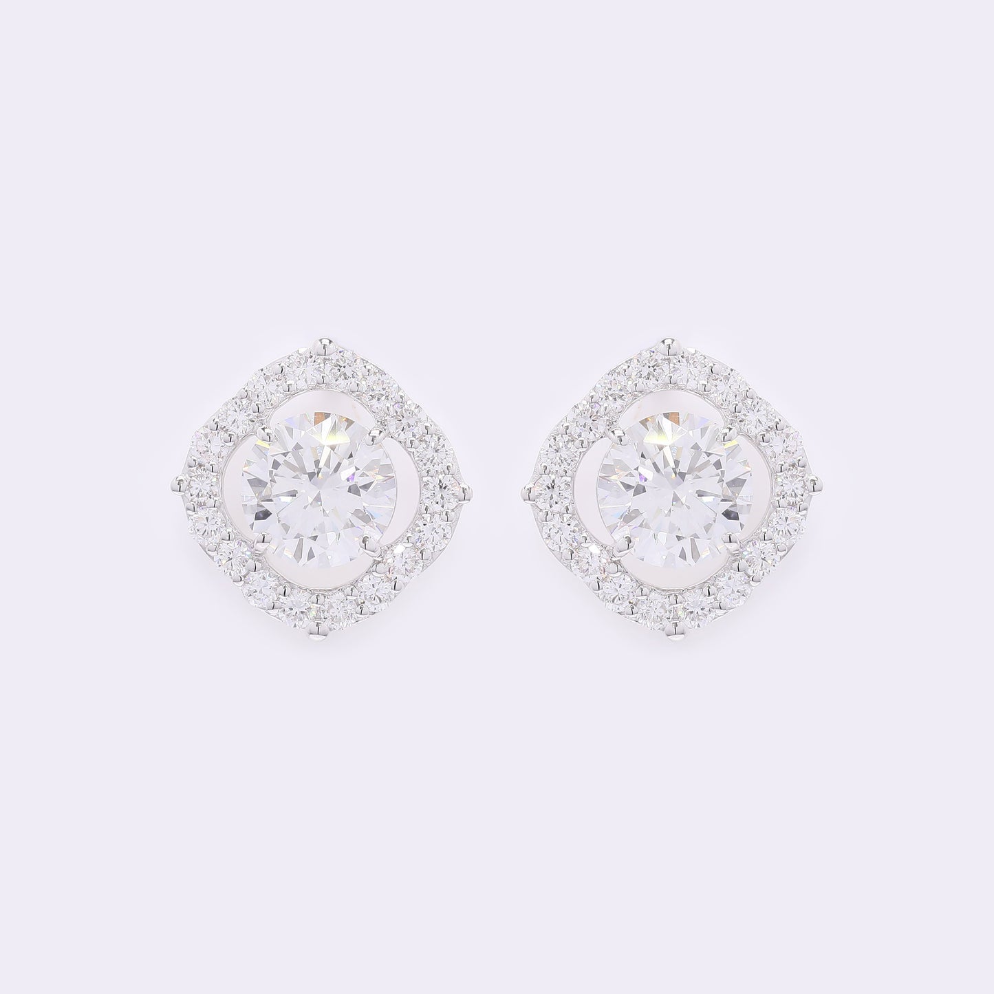 4.06 Carats Lab Grown Diamond 14K Gold Earrings