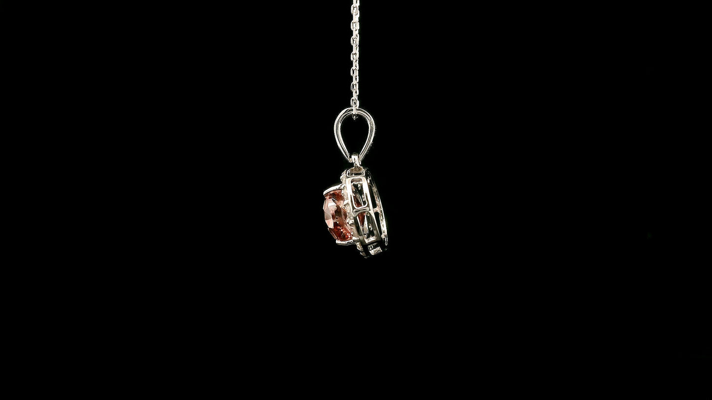 2.41 Carats Pink Lab Grown Diamond 14K Gold Pendant
