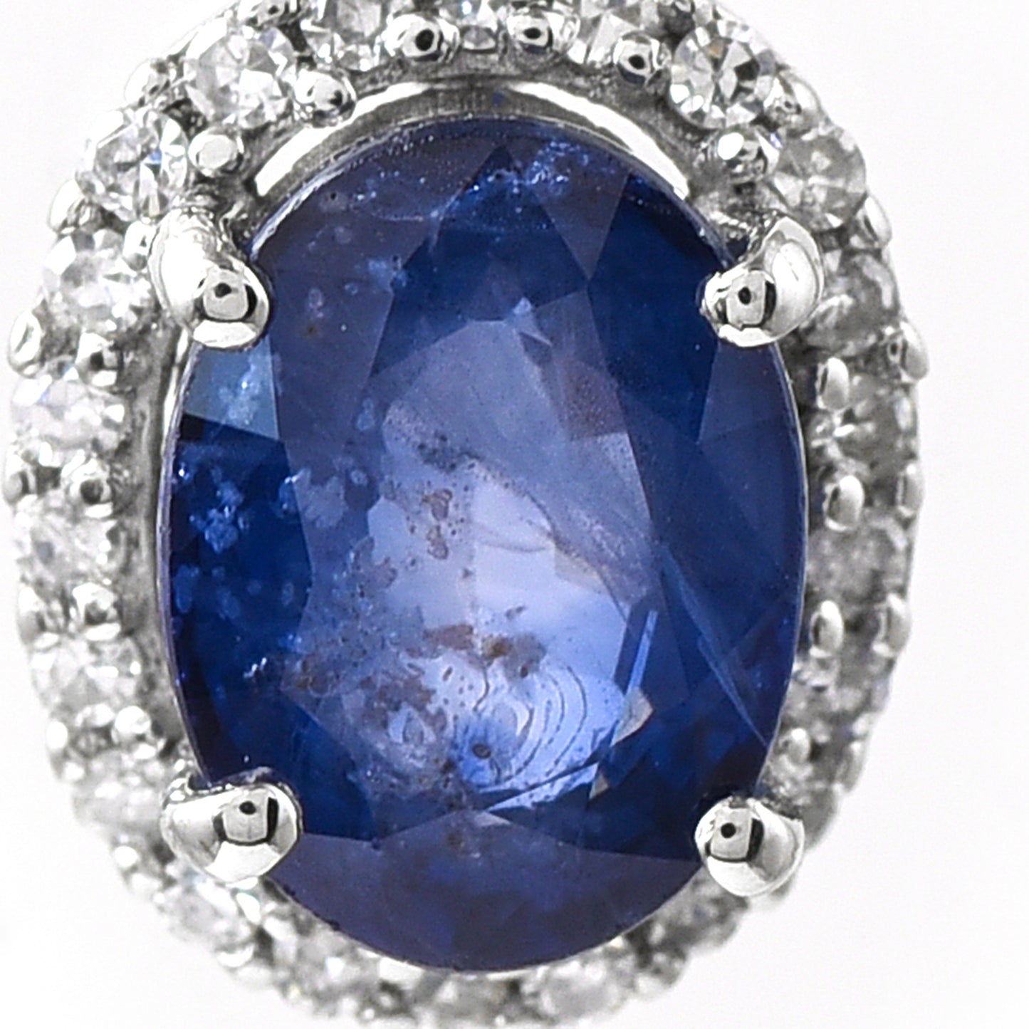 1.29 Ct Oval Sapphire 950 Platinum Pendant