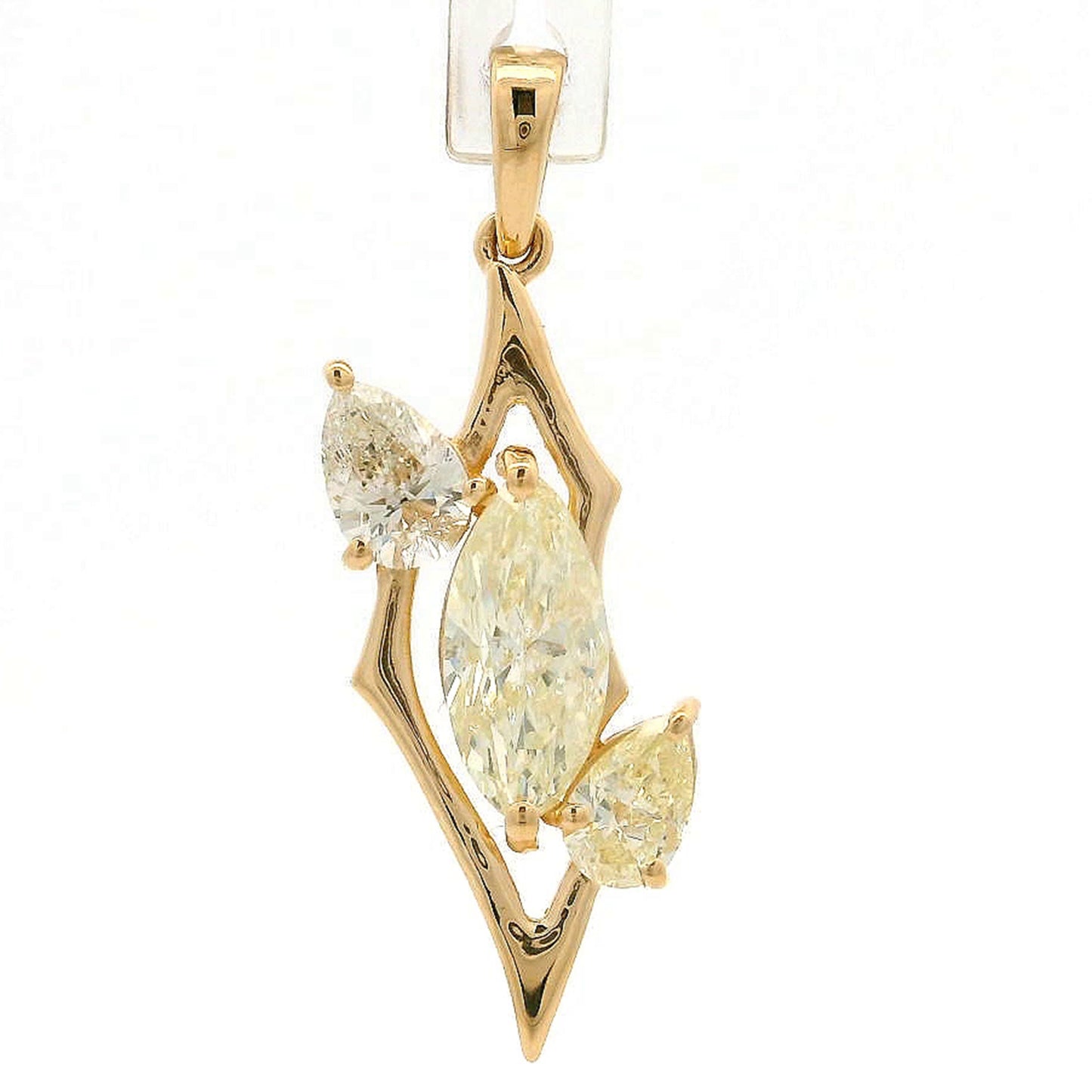 1.17 Ct Pear Diamond 14K Gold Pendant