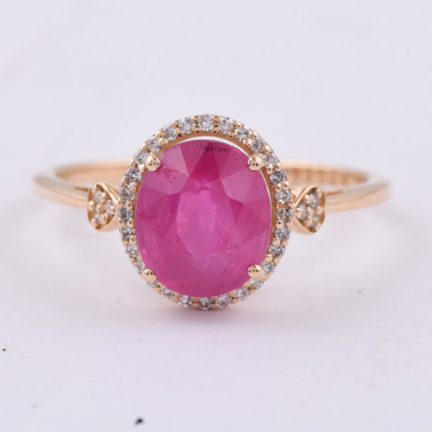2.78 Ct Oval Natural Ruby 14K Gold Ring