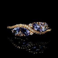 1.00 Ct Pear Tanzanite 14K Gold Ring