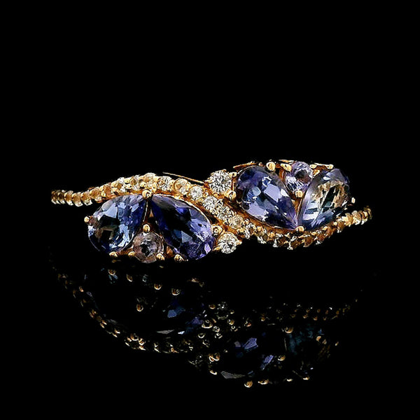 1.00 Ct Pear Tanzanite 14K Gold Ring