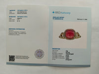 3.18 Ct Oval Cabochon Cut Natural Tourmaline 14K Gold Ring