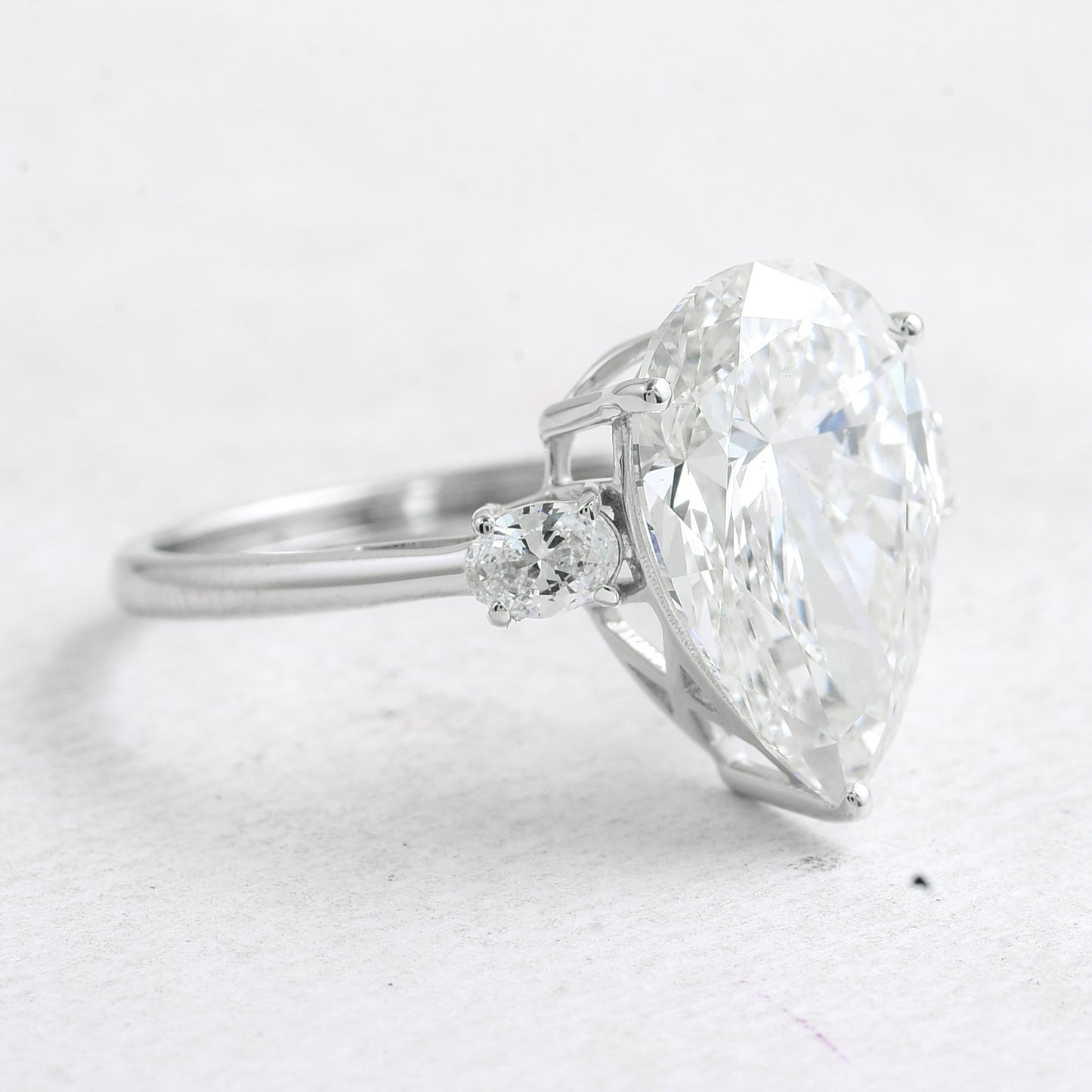 4.78 Ct Pear Lab Grown Diamond 14K Gold Ring