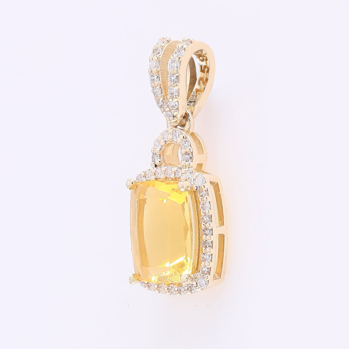 1.16 Ct Cushion Mixed Cut Natural Fire Opal 14K Gold Pendant