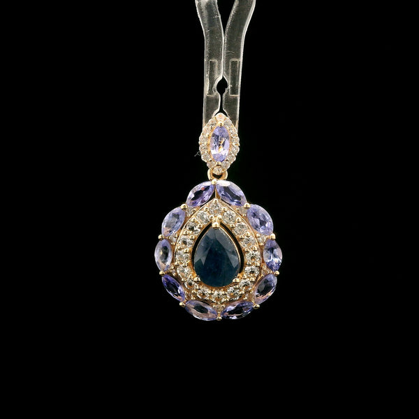 2.10 Ct Pear Sapphire 14K Gold Pendant