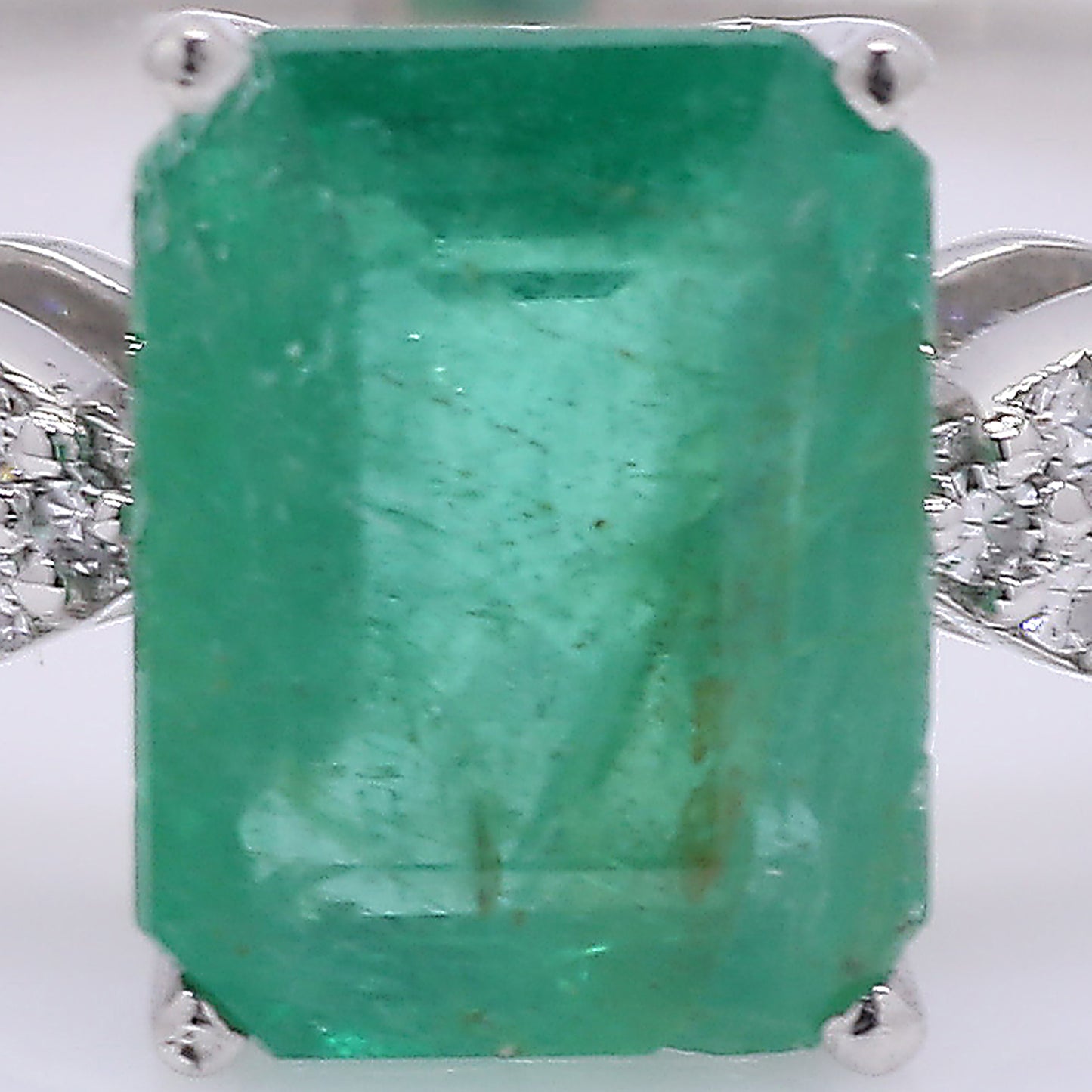 1.59 Ct Octagon Step Cut Natural Emerald 950 Platinum Ring