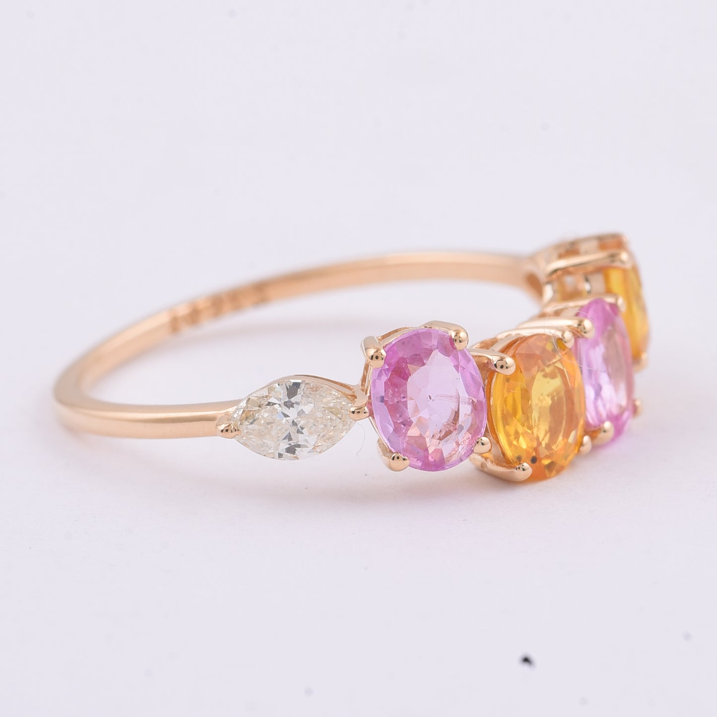 1.86 Ct Oval Natural Multi-Coloured Sapphire 14K Gold Ring