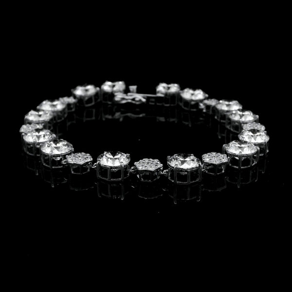 22.64 Ct Round Lab Grown Diamond 14K Gold Bracelet