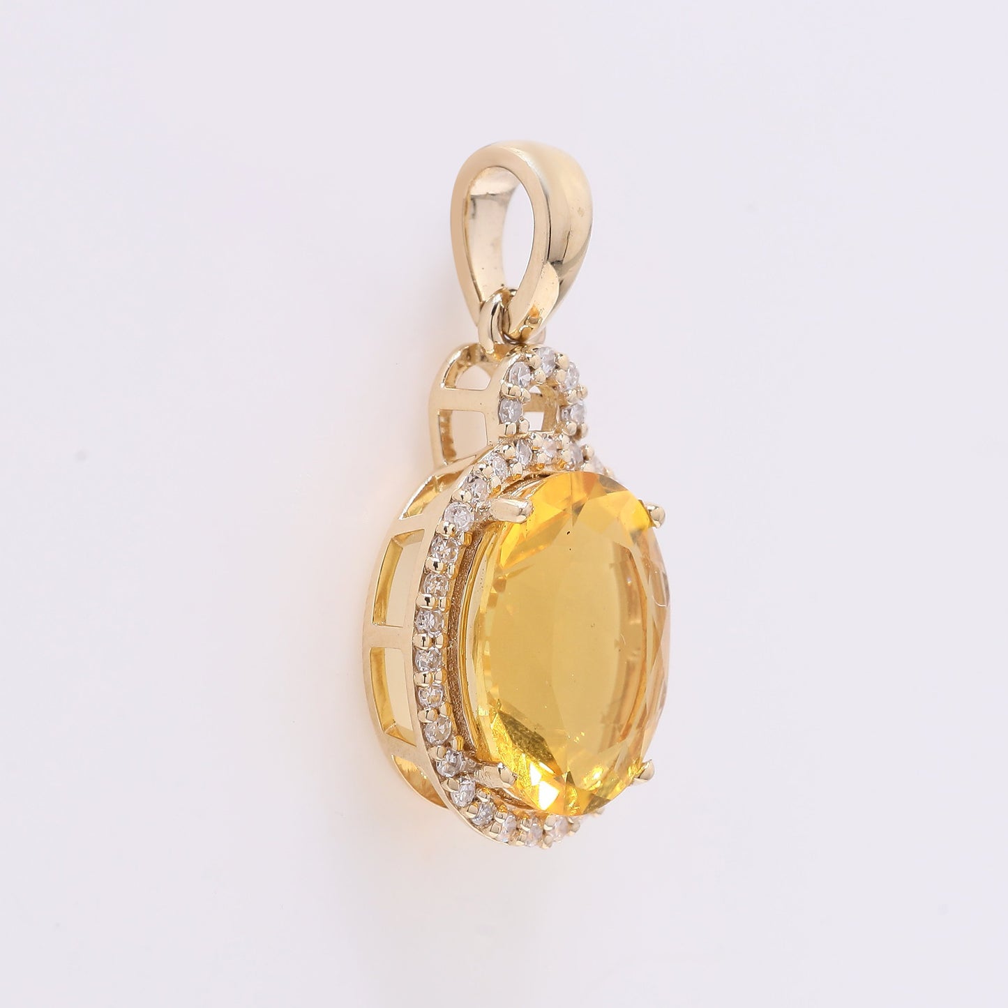 1.74 Ct Oval Mixed Cut Natural Fire Opal 14K Gold Pendant