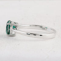 1.43 Ct Heart Green Topaz 925 Sterling Silver Ring
