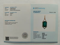 2.90 Ct Octagon Step Cut Natural Emerald 14K Gold Pendant