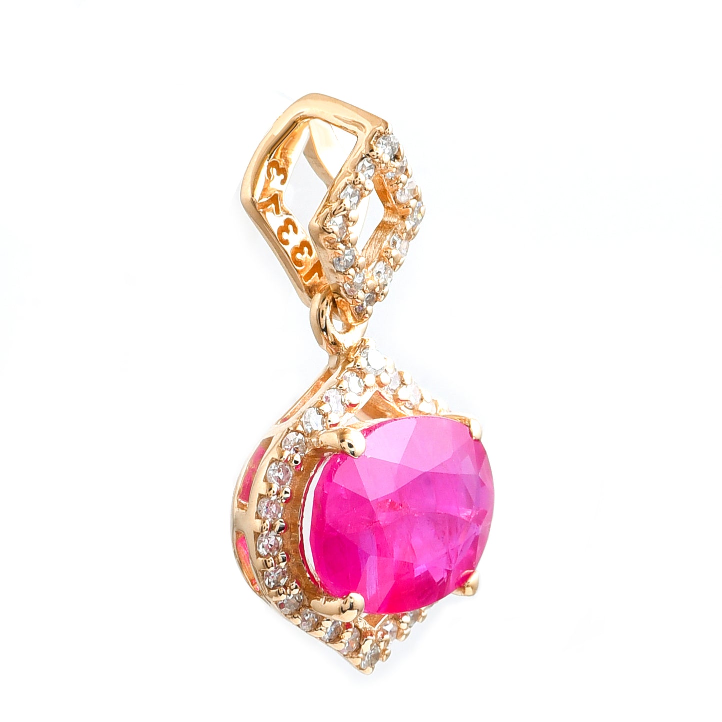 1.46 Ct Oval Ruby 14K Gold Pendant
