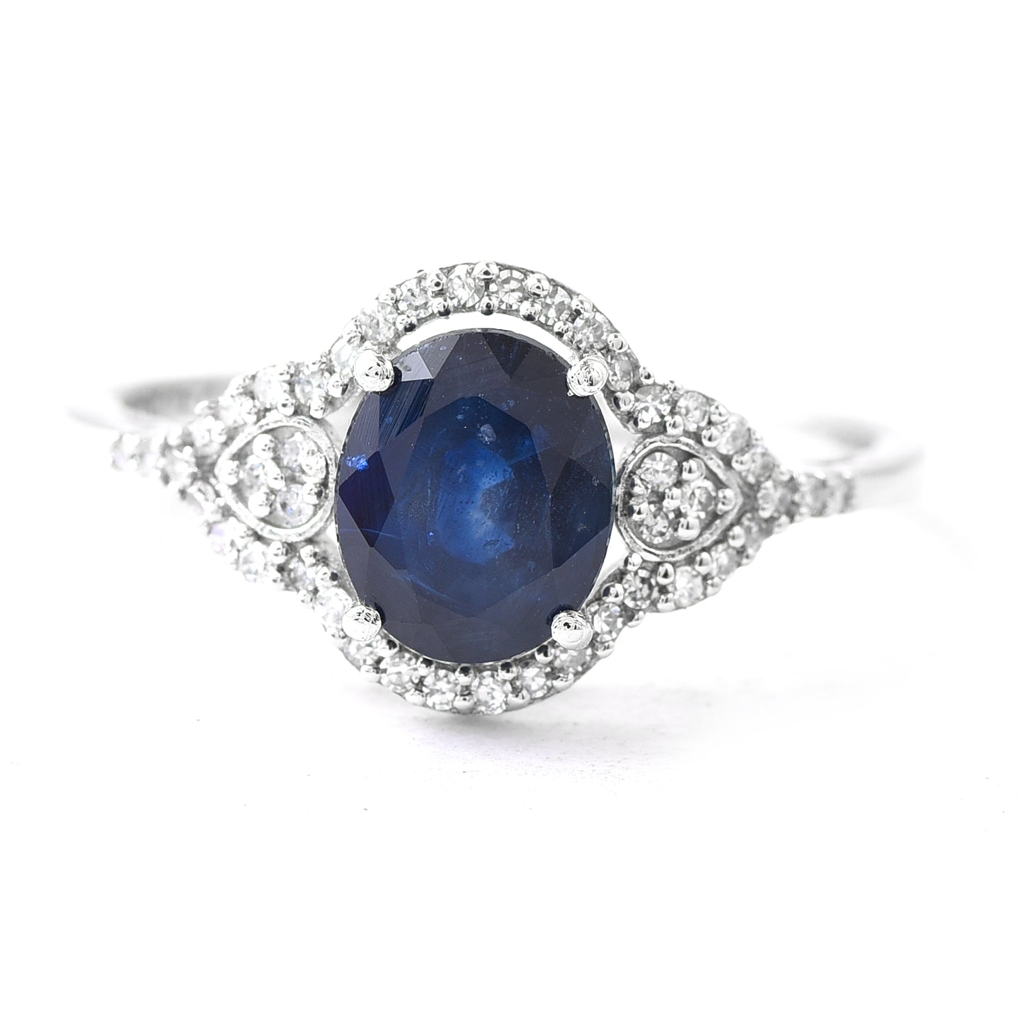 1.79 Ct Oval Sapphire 950 Platinum Ring
