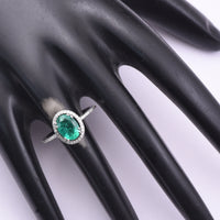 1.64 Ct Oval Mixed Cut Natural Emerald 950 Platinum Ring