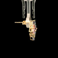4.00 Ct Marquise Multi Sapphire 14K Gold Earrings