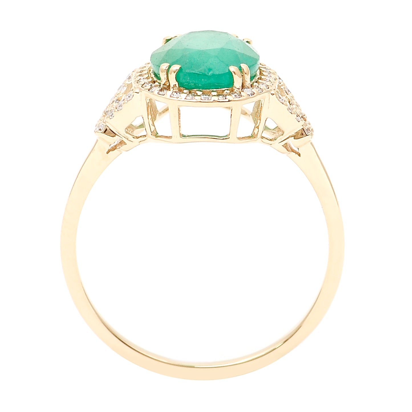 2.25 Ct Oval Natural Emerald 14K Gold Ring