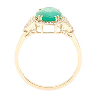 2.25 Ct Oval Natural Emerald 14K Gold Ring