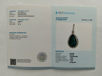 2.04 Ct Pear Mixed Cut Natural Emerald 14K Gold Pendant