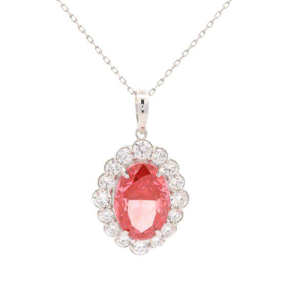 1.87 Carats Fancy Pink Lab Grown Diamond 14K Gold Pendant