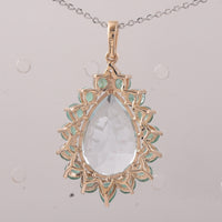 6.79 Ct Pear Aquamarine 9K Gold Pendant