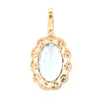 1.75 Ct Oval Mixed Cut Natural Aquamarine 14K Gold Pendant