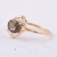1.03 Ct Oval Natural Tourmaline 14K Gold Ring