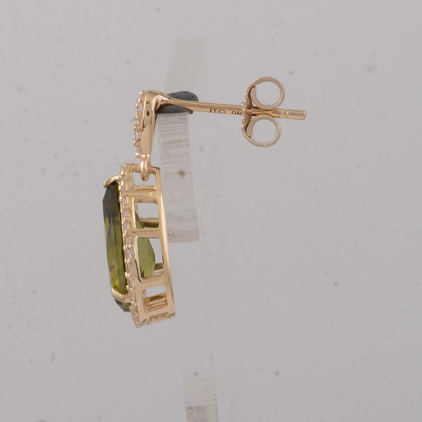 3.45 Ct Pear Tourmaline 9K Gold Earrings