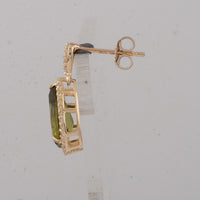 3.45 Ct Pear Tourmaline 9K Gold Earrings