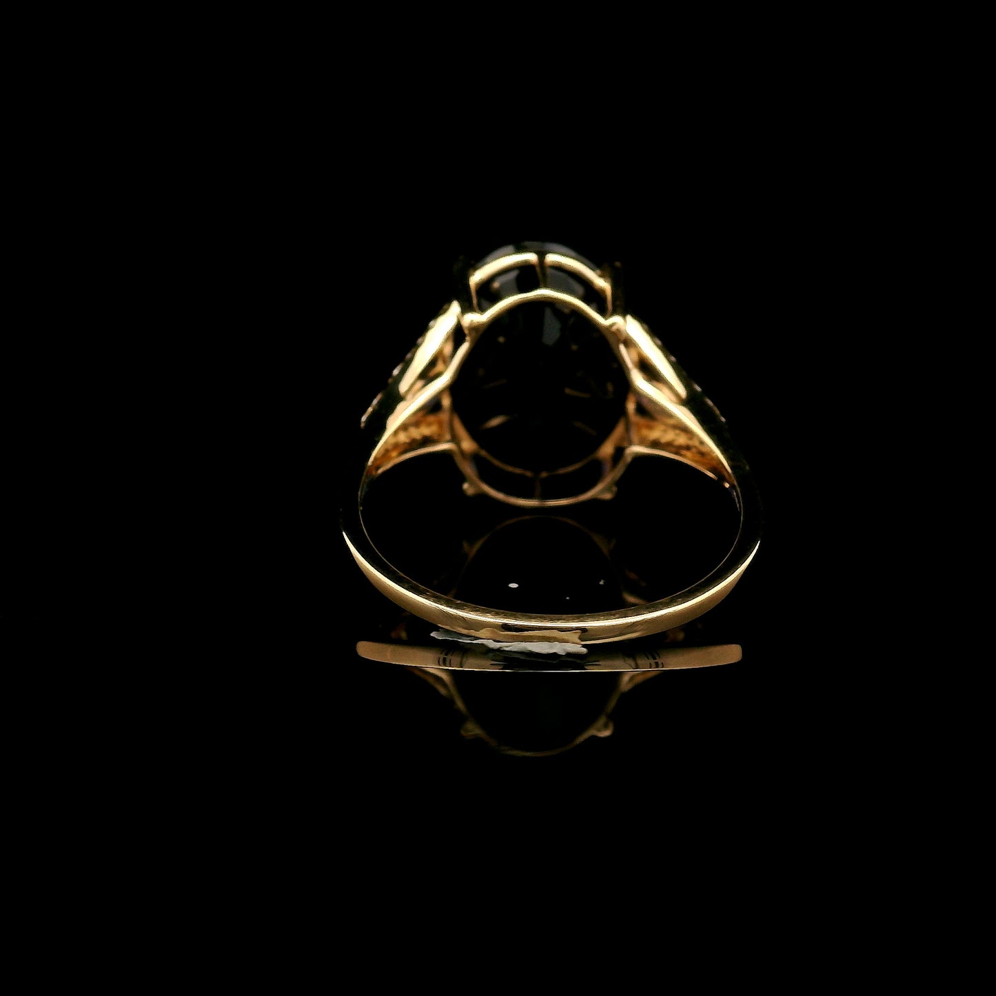 6.58 Ct Oval Mixed Cut Lab Grown Sapphire 14K Gold Ring