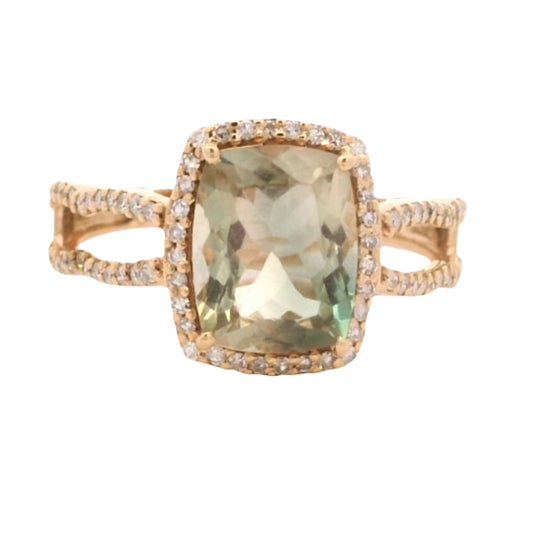 2.39 Ct Cushion Oregon Sunstone 14K Gold Ring