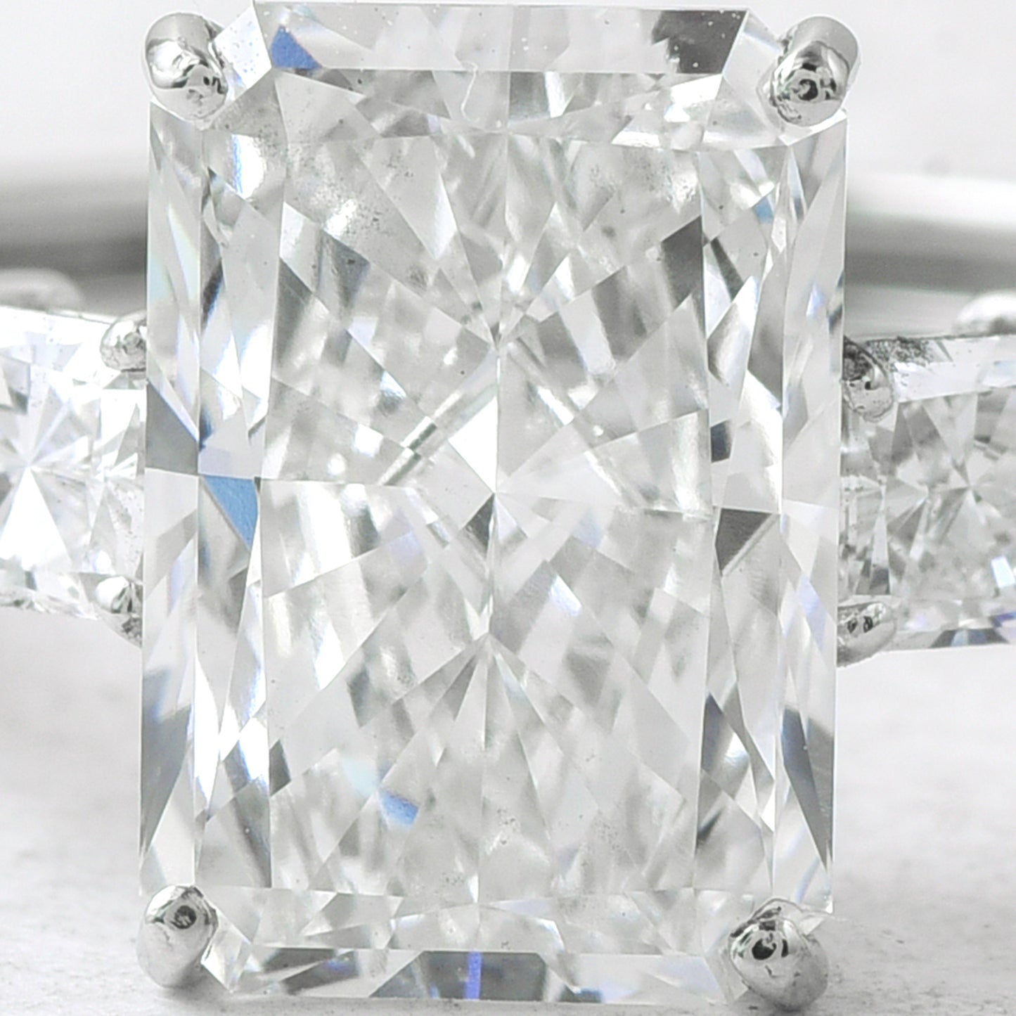 3.34 Ct Radiant Lab Grown Diamond 950 Platinum Ring