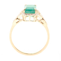 2.20 Ct Octagon Natural Emerald 14K Gold Ring
