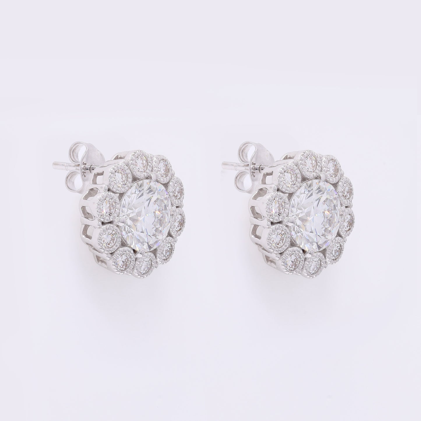 3.97 Carats Lab Grown Diamond 14K Gold Earrings