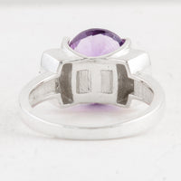 4.27 Ct Oval Amethyst 925 Sterling Silver Ring