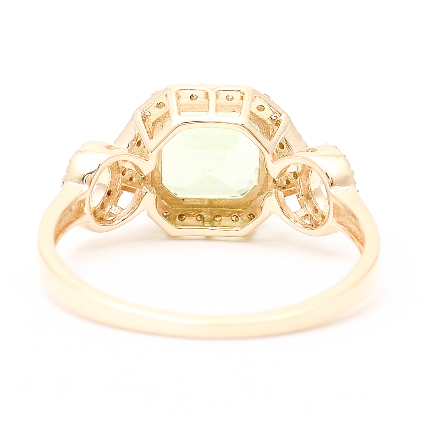 2.01 Ct Octagon Natural Eridot 14K Gold Ring
