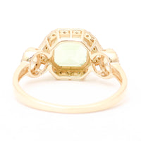 2.01 Ct Octagon Natural Eridot 14K Gold Ring
